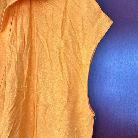 ZARA orange jacquard print full length jumpsuit size small - Picture 9 of 13